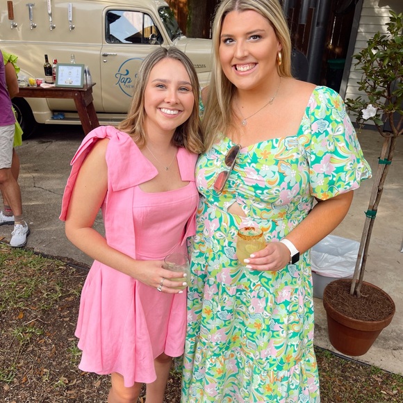 Green floral midi with cut out in front size Xxl - Picture 2 of 2